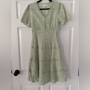 Orange creek mint green eyelet dress